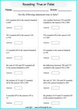 printable math rounding off the nearest 100 worksheets for kids in primary and elementary math class 